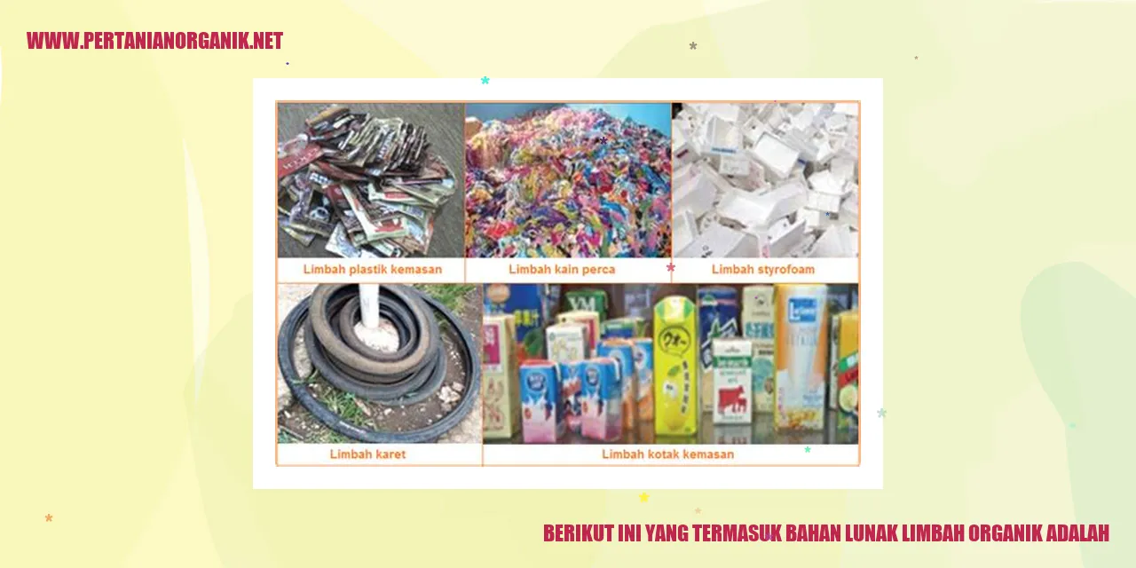 berikut ini yang termasuk bahan lunak limbah organik adalah