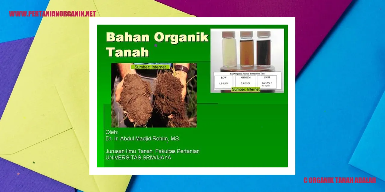 C Organik Tanah Adalah