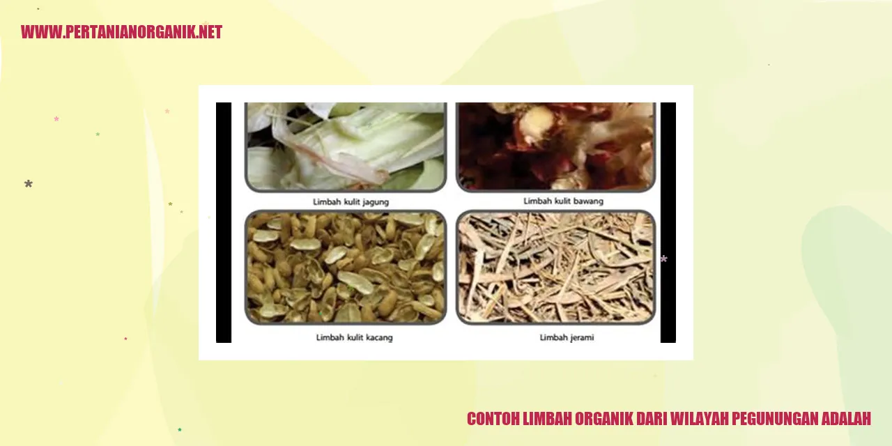 contoh limbah organik dari wilayah pegunungan adalah