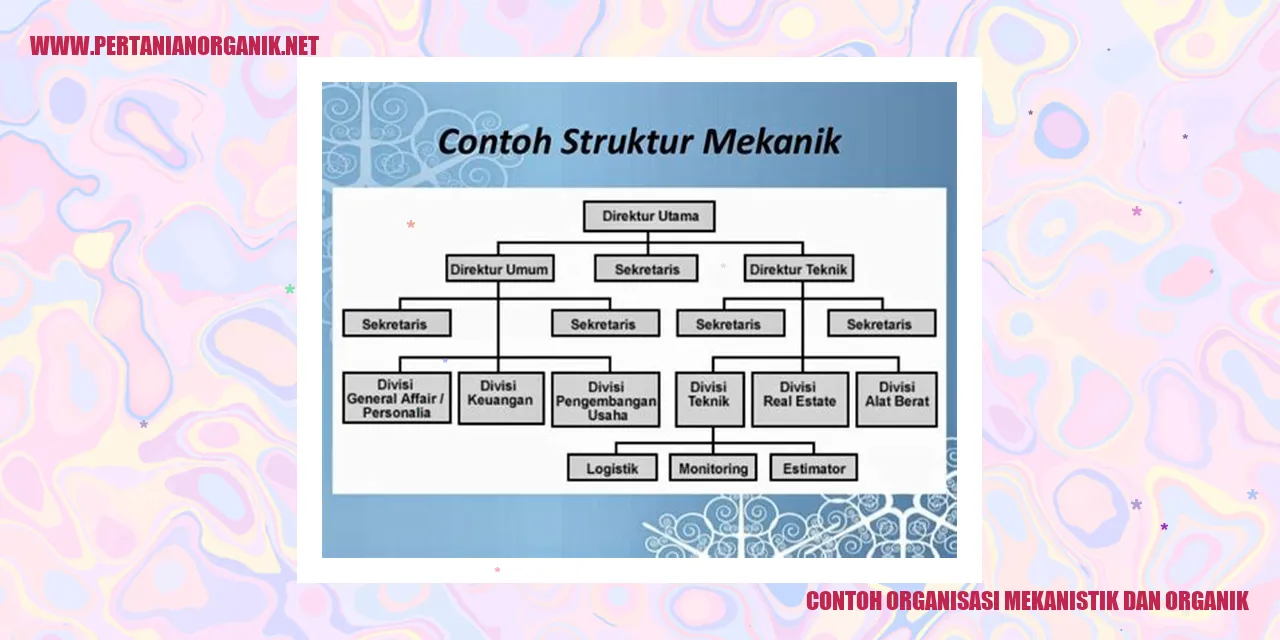 Contoh Organisasi Mekanistik dan Organik