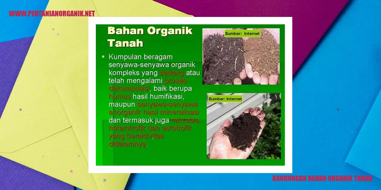Kandungan Bahan Organik Tanah