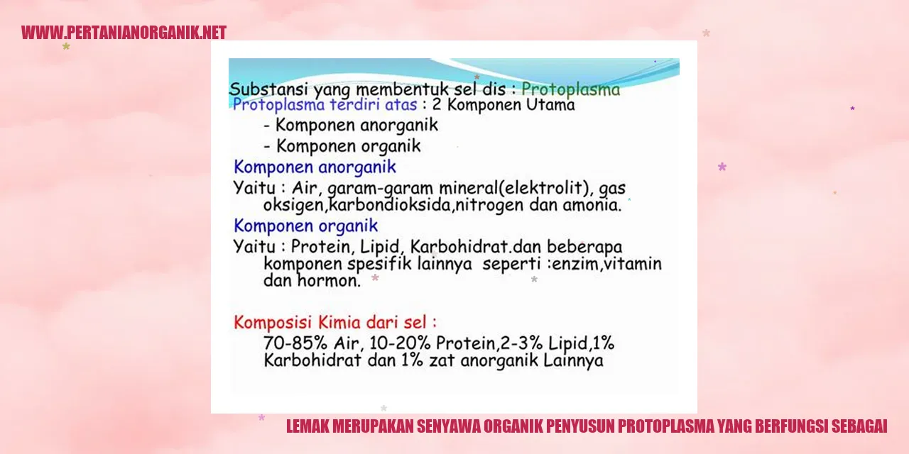 Lemak sebagai senyawa organik penyusun protoplasma