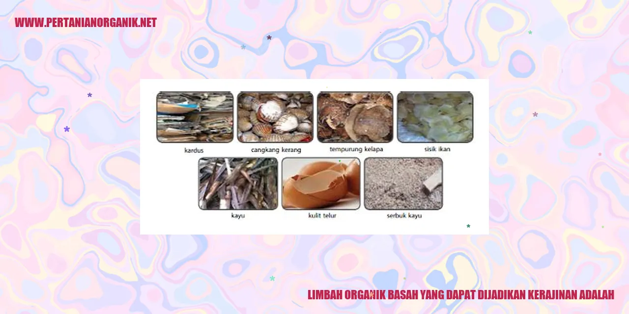 Limbah organik basah yang dapat dijadikan kerajinan adalah