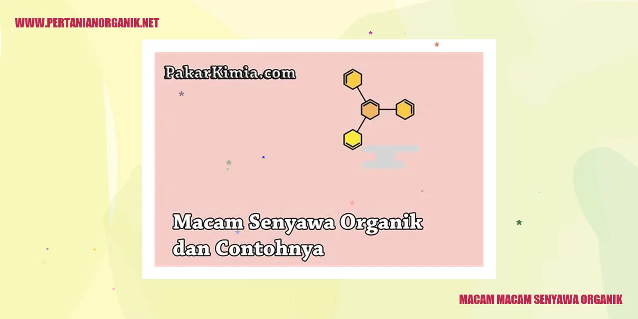 Macam-macam Senyawa Organik