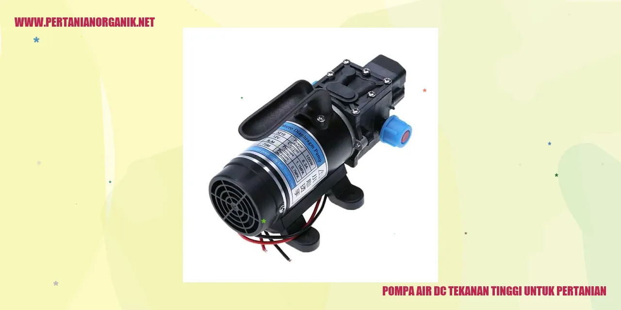 Pompa air DC tekanan tinggi untuk pertanian