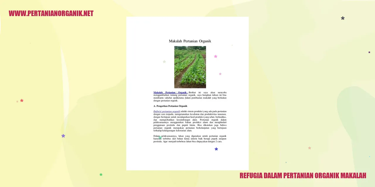 Refugia dalam Pertanian Organik