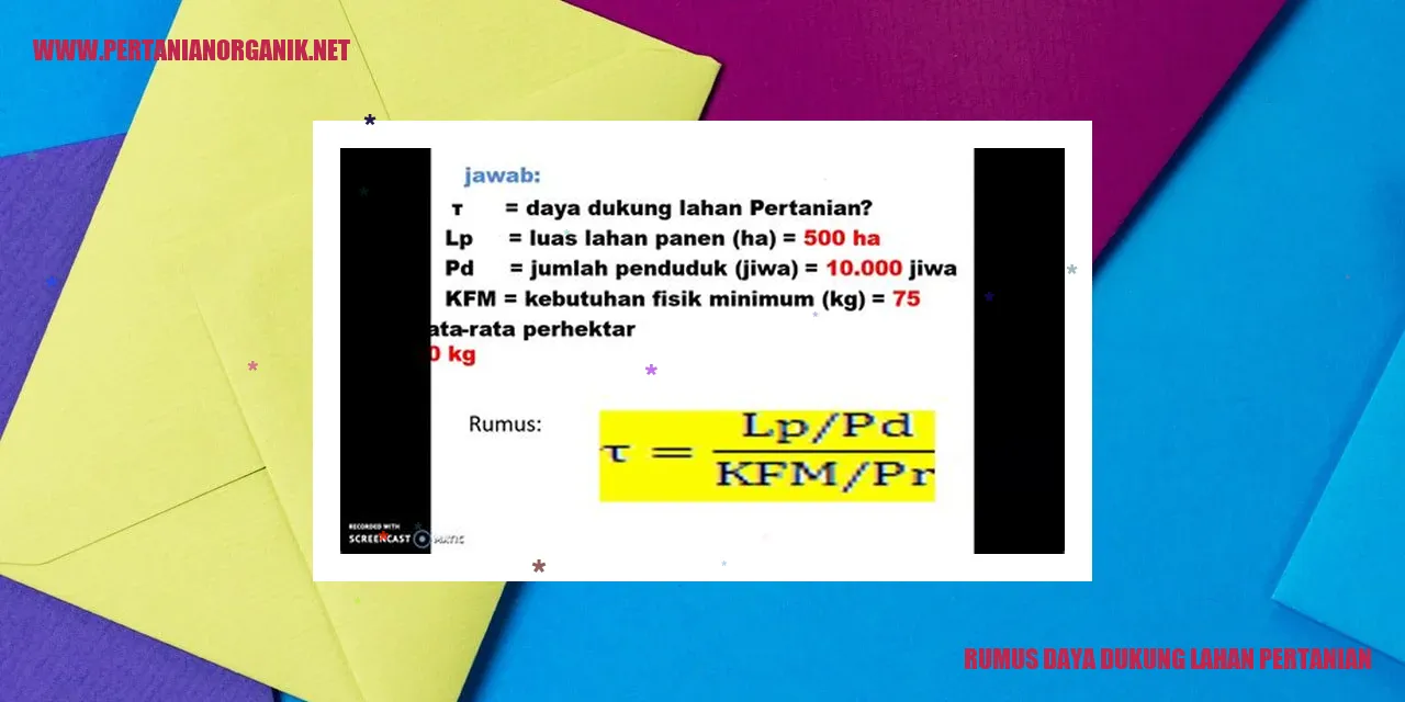 Rumus Daya Dukung Lahan Berdasarkan Tekstur Tanah