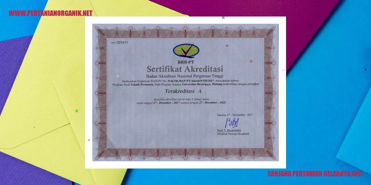sarjana pertanian gelarnya apa