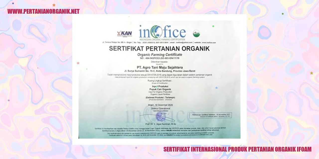 sertifikat internasional produk pertanian organik ifoam