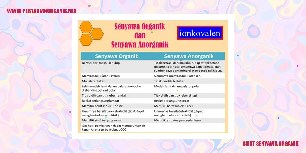 Sifat Senyawa Organik
