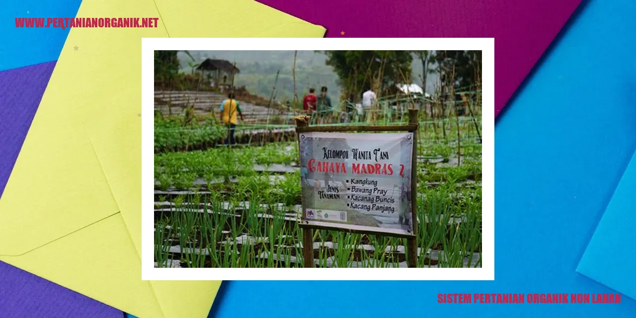 sistem pertanian organik non lahan