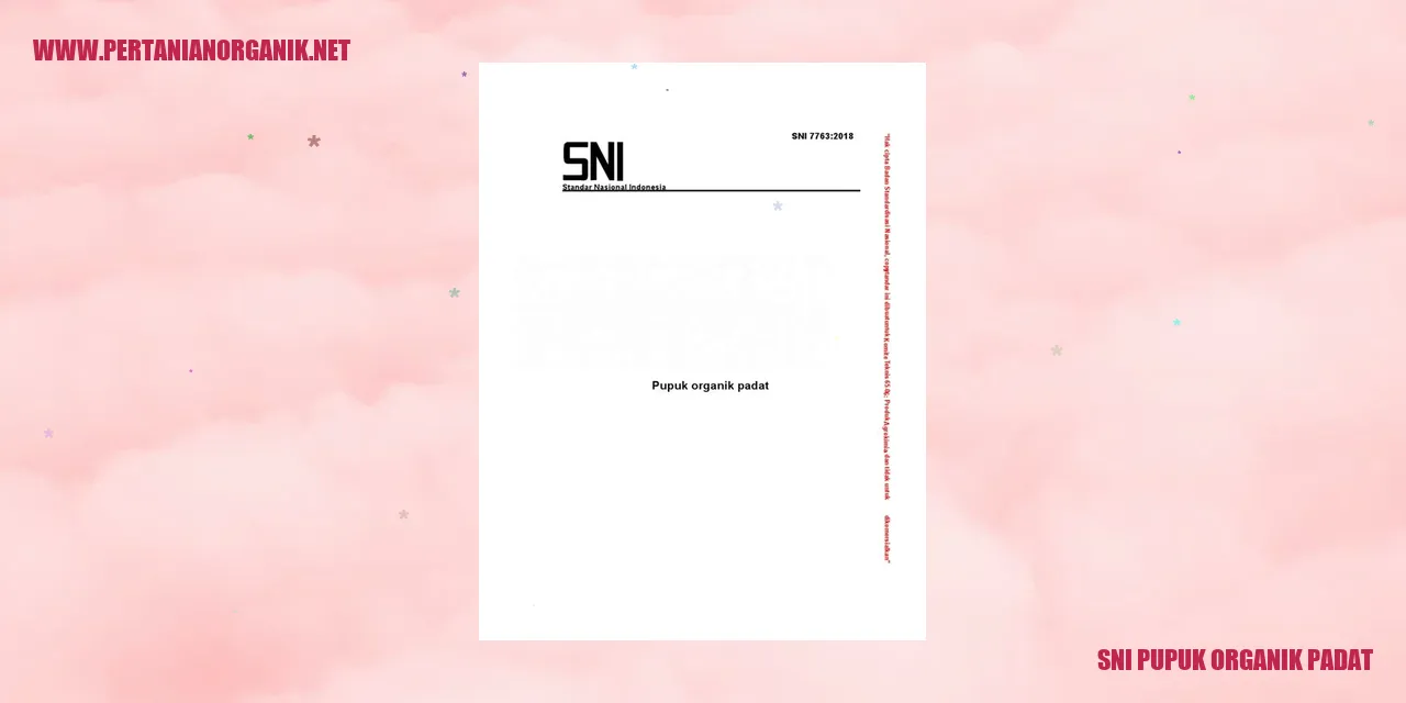 Sni Pupuk Organik Padat