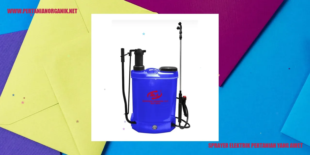 sprayer elektrik pertanian yang awet