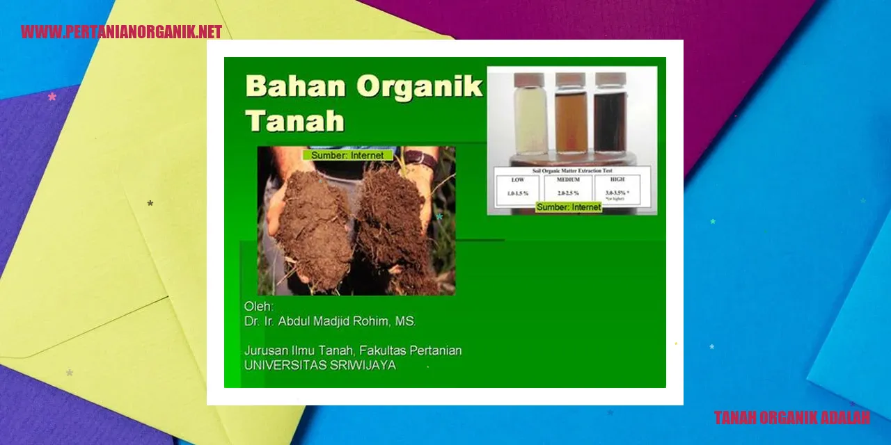 tanah organik adalah
