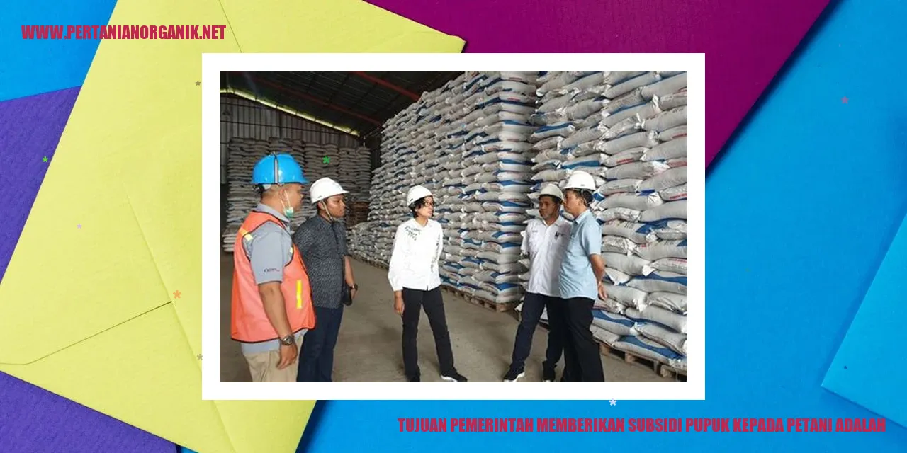 Pemerintah Memberikan Subsidi Pupuk kepada Petani